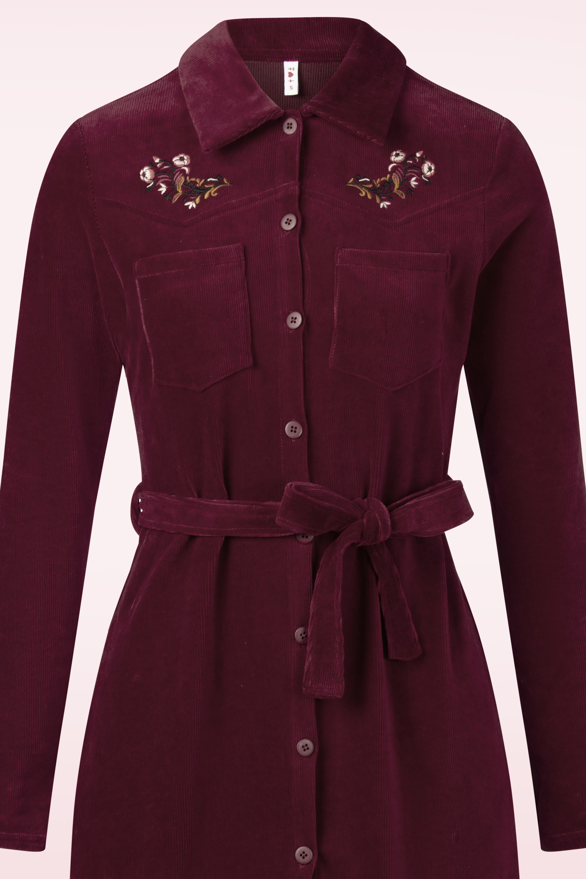 Blutsgeschwister - These Boots are Made For corduroy blouse jurk in Bussi Baby Red 4