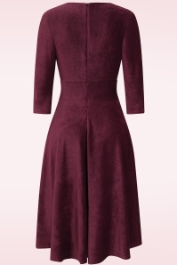 Vintage Chic for Topvintage - Exclusivité Topvintage ~ Robe swing en velours côtelé Nina en bordeaux 2