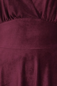 Vintage Chic for Topvintage - Exclusivité Topvintage ~ Robe swing en velours côtelé Nina en bordeaux 3