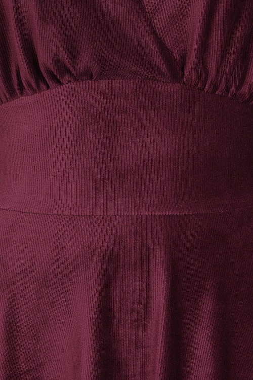 Vintage Chic for Topvintage - Exclusivité Topvintage ~ Robe swing en velours côtelé Nina en bordeaux 3