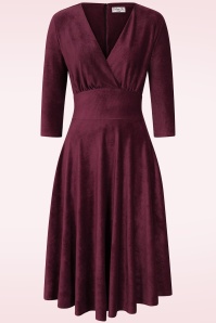 Vintage Chic for Topvintage - Exclusivité Topvintage ~ Robe swing en velours côtelé Nina en bordeaux