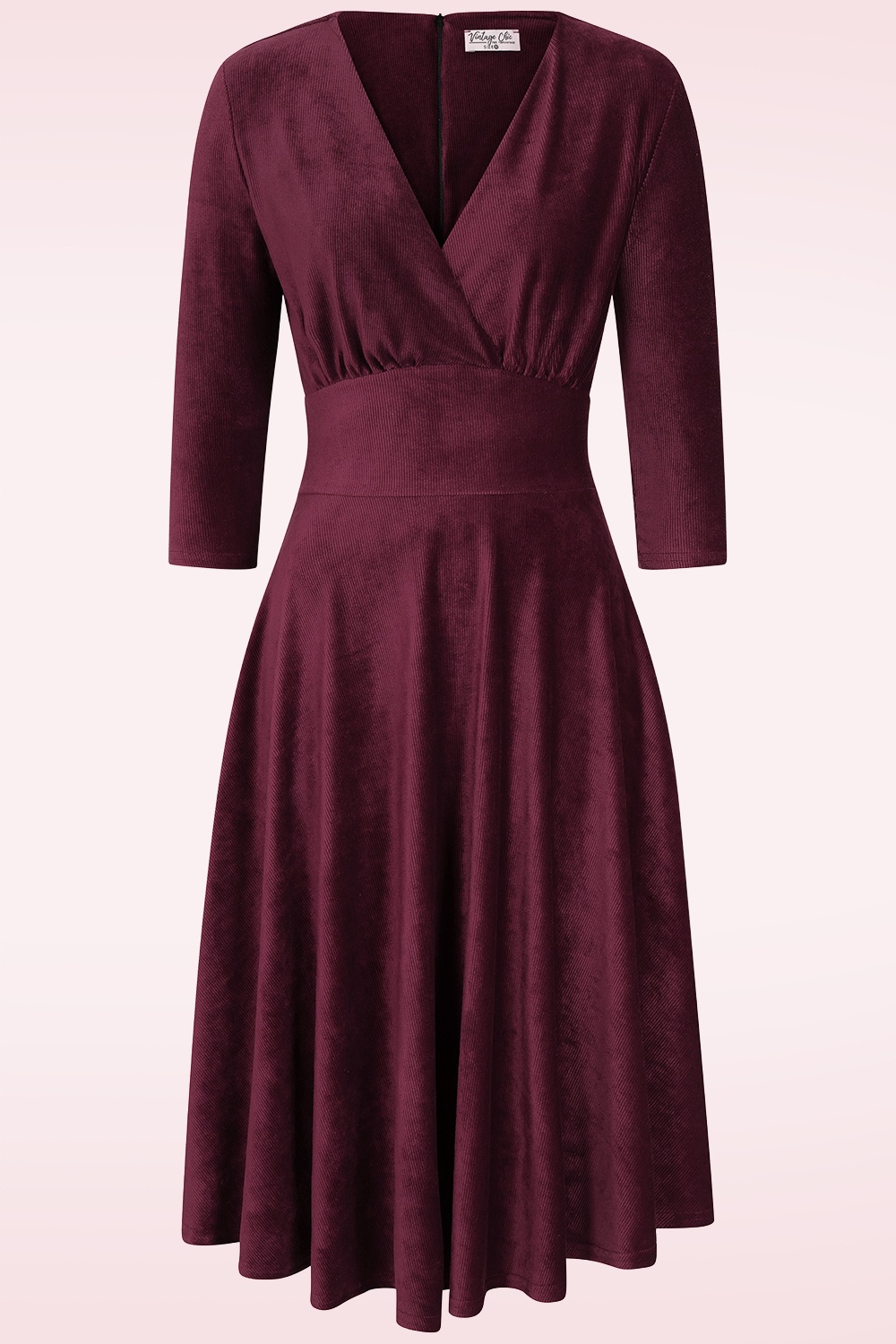 Vintage Chic for Topvintage - Exclusivité Topvintage ~ Robe swing en velours côtelé Nina en bordeaux