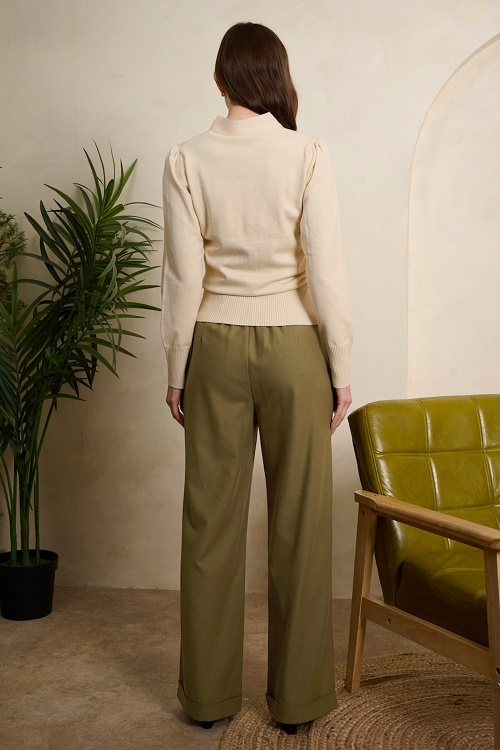 Banned Retro - Matilda Hose in Militärgrün 3