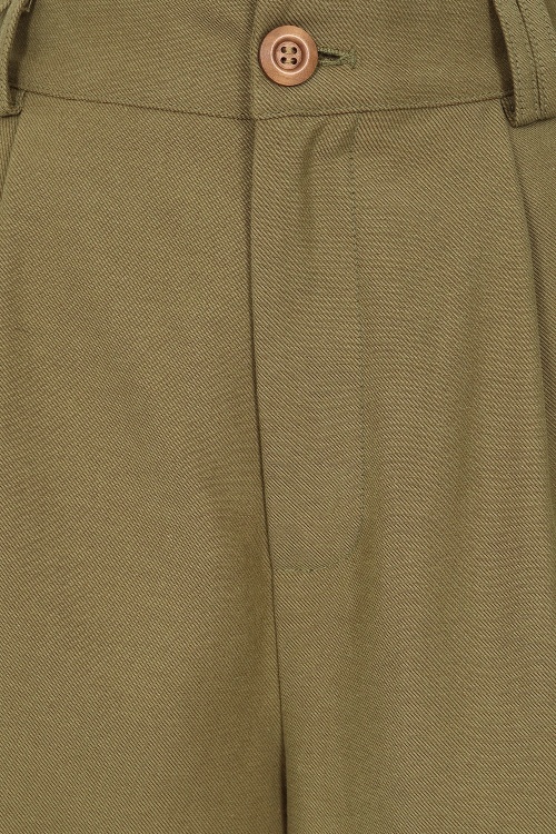 Banned Retro - Matilda Hose in Militärgrün 5
