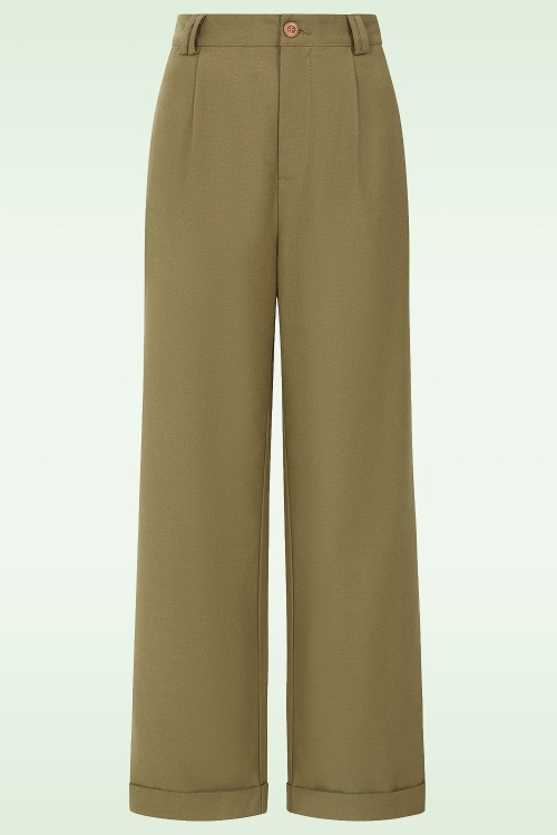 Banned Retro - Matilda Hose in Militärgrün 2