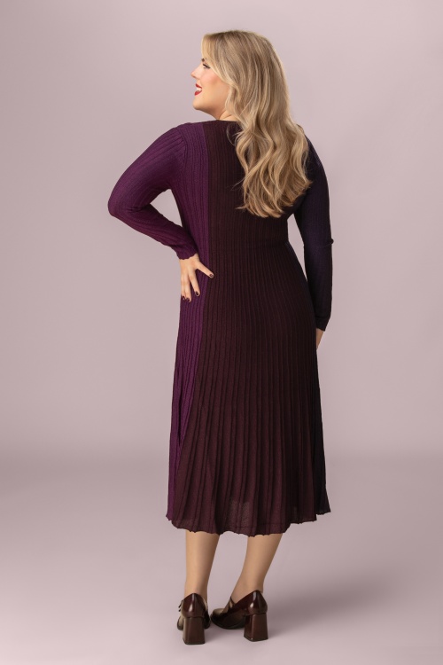 Surkana - Robe midaxi à paillettes Picoc Colour Block en bordeaux 2