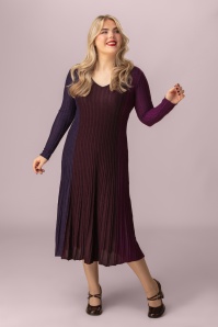 Surkana - Robe midaxi à paillettes Picoc Colour Block en bordeaux