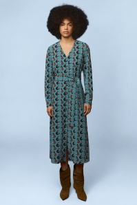 Minueto - Tod Fox midaxi jurk in blauw