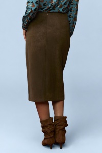 Minueto - Anchor imitatieleren rok in bruin 2
