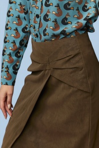 Minueto - Anchor imitatieleren rok in bruin 3