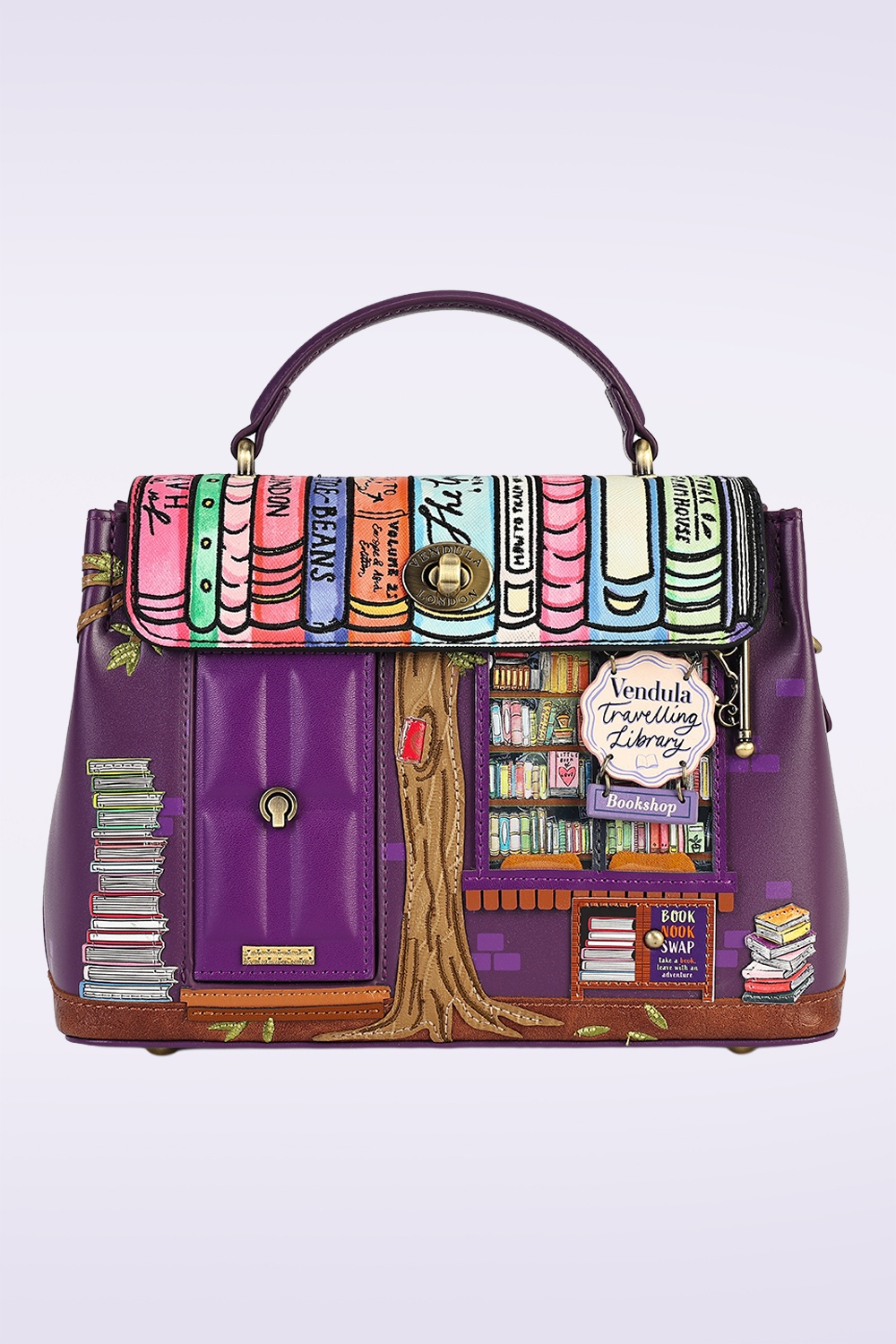 Vendula - Travelling Library Bookshop Mini Grace Bag in Purple
