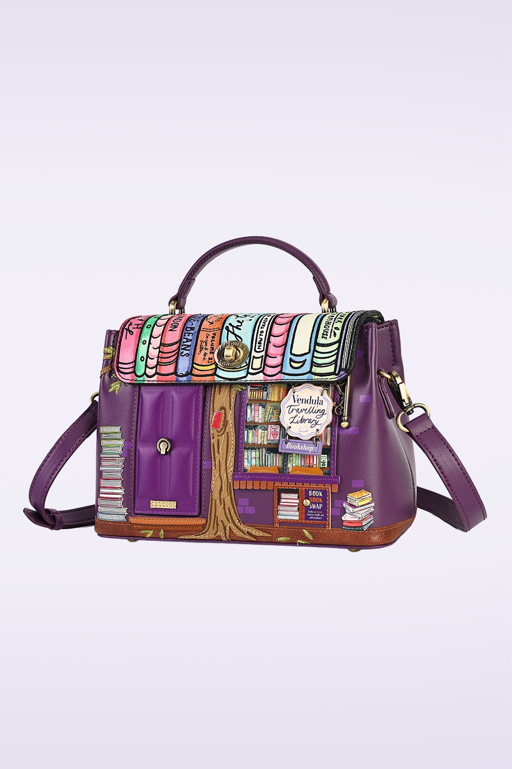 Vendula - Travelling Library Bookshop Mini Grace Bag in Purple 2
