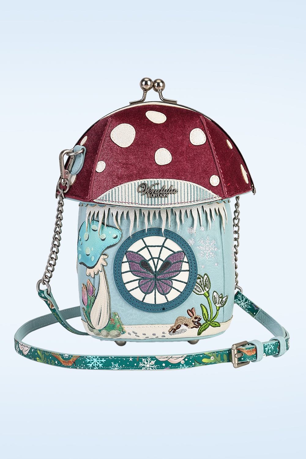 Vendula - Fairy Village Snowflake Toadstool House Bag in Blue 2