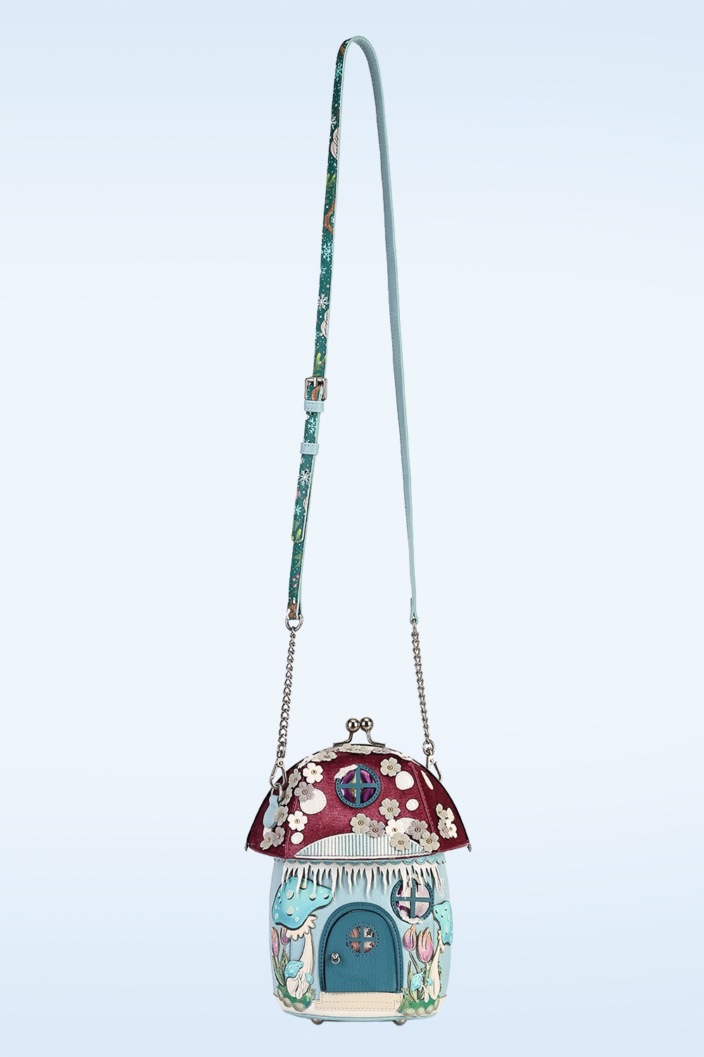 Vendula - Fairy Village Snowflake Toadstool House Bag in Blue 4