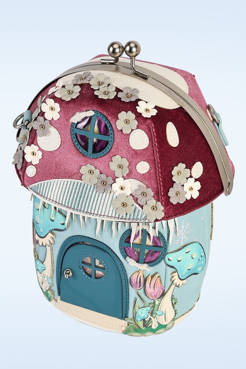 Vendula - Fairy Village Snowflake Toadstool House Bag in Blue 3