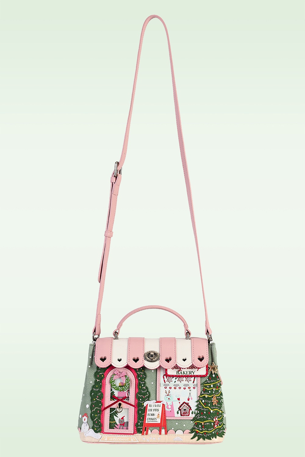 Vendula - Sugarloaf Bakery Mini Grace Bag in Green and Pink 3
