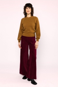 Blutsgeschwister - Soft and Fitted Cordhose mit hoher Taille in Bussi Baby Red 5