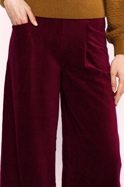 Blutsgeschwister - Soft and Fitted Cordhose mit hoher Taille in Bussi Baby Red 4