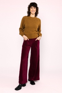 Blutsgeschwister - Soft and Fitted Cordhose mit hoher Taille in Bussi Baby Red