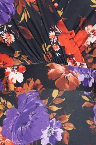 Vintage Chic for Topvintage - Ariana Floral jurk in zwart en multi ~ Topvintage exclusive  2