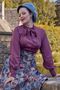 Miss Candyfloss - Kalia Violette blouse in donkerpaars