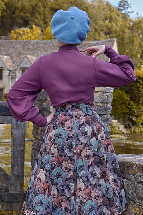 Miss Candyfloss - Kalia Violette blouse in donkerpaars 3