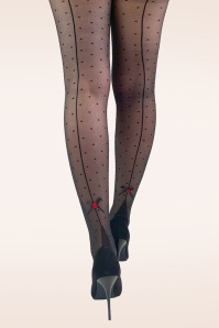 Pamela Mann - Premium Dotty Seamed Tights in Black 3