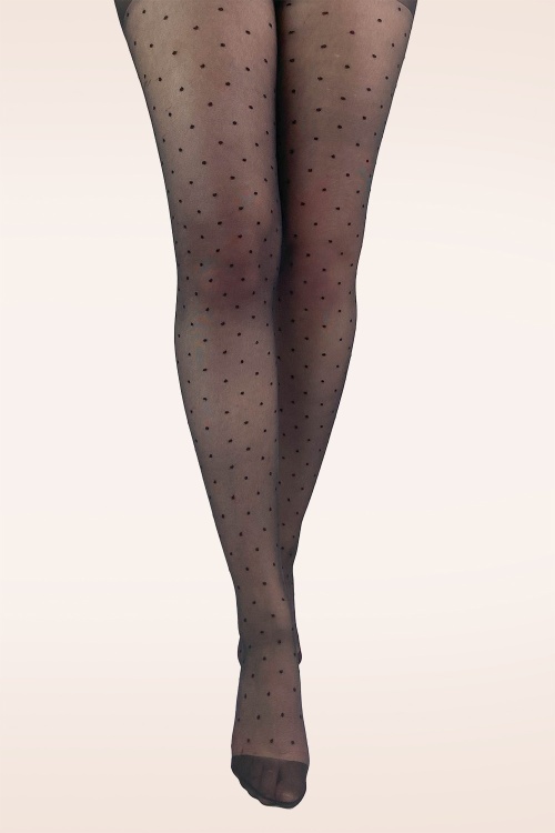 Pamela Mann - Premium Dotty Seamed Tights in Black 2