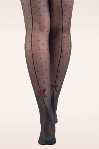 Pamela Mann - Premium Dotty Seamed Tights in Black
