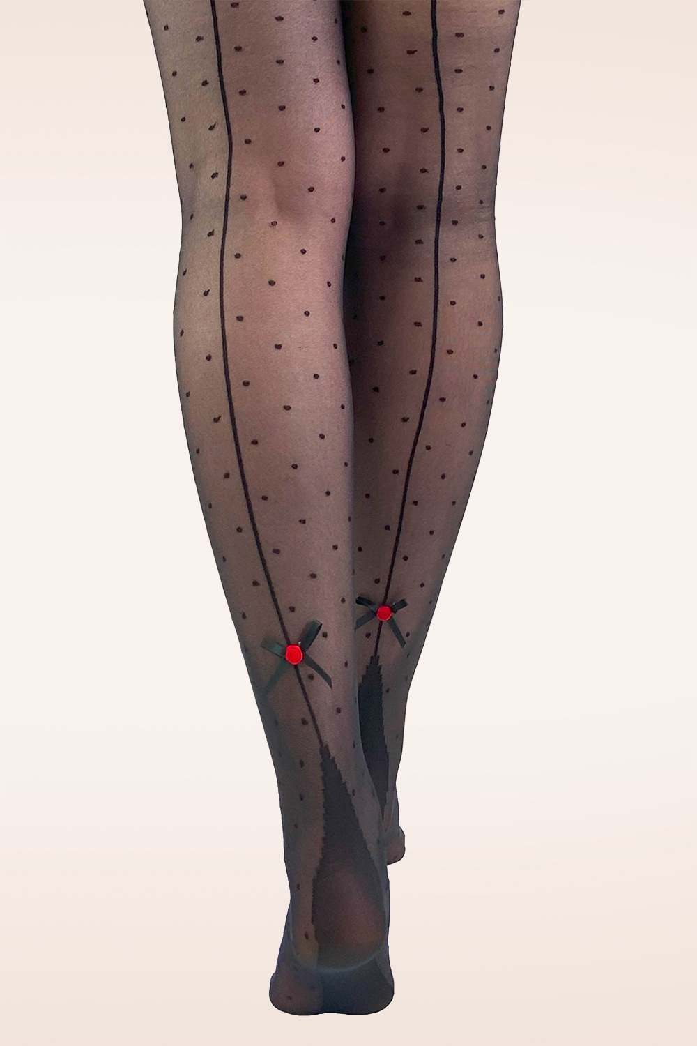 Pamela Mann - Premium Dotty Seamed Tights in Black