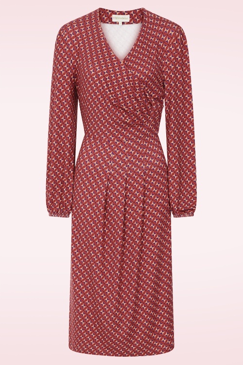 MiraLune - Indie overslag jurk in paars en roodbruin ~ Topvintage exclusive