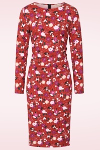 MiraLune - Lucy Floral jurk in koraal ~ Topvintage exclusive
