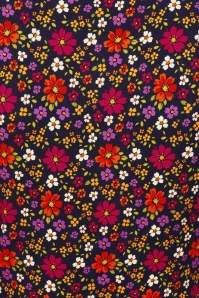 MiraLune - Hannah Floral jurk in donkerblauw en multi  ~ Topvintage exclusive 4