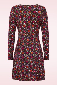 MiraLune - Hannah Floral jurk in donkerblauw en multi  ~ Topvintage exclusive 3