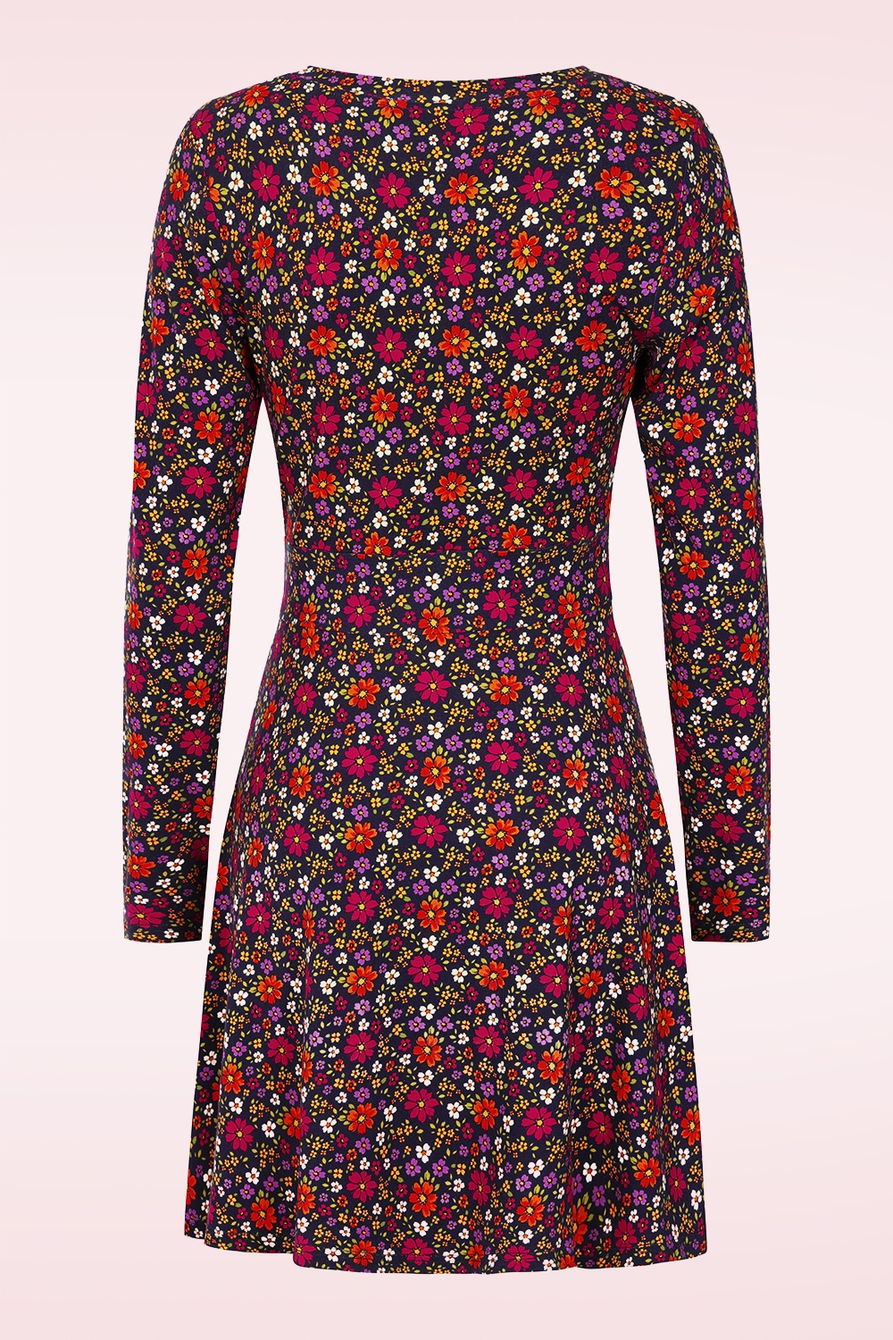 MiraLune - Hannah Floral jurk in donkerblauw en multi  ~ Topvintage exclusive 3