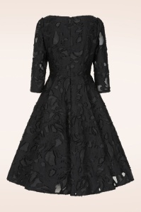 Hearts & Roses - Nora Floral swing jurk in zwart 7