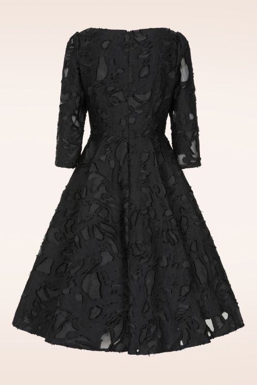 Hearts & Roses - Nora Floral swing jurk in zwart 7