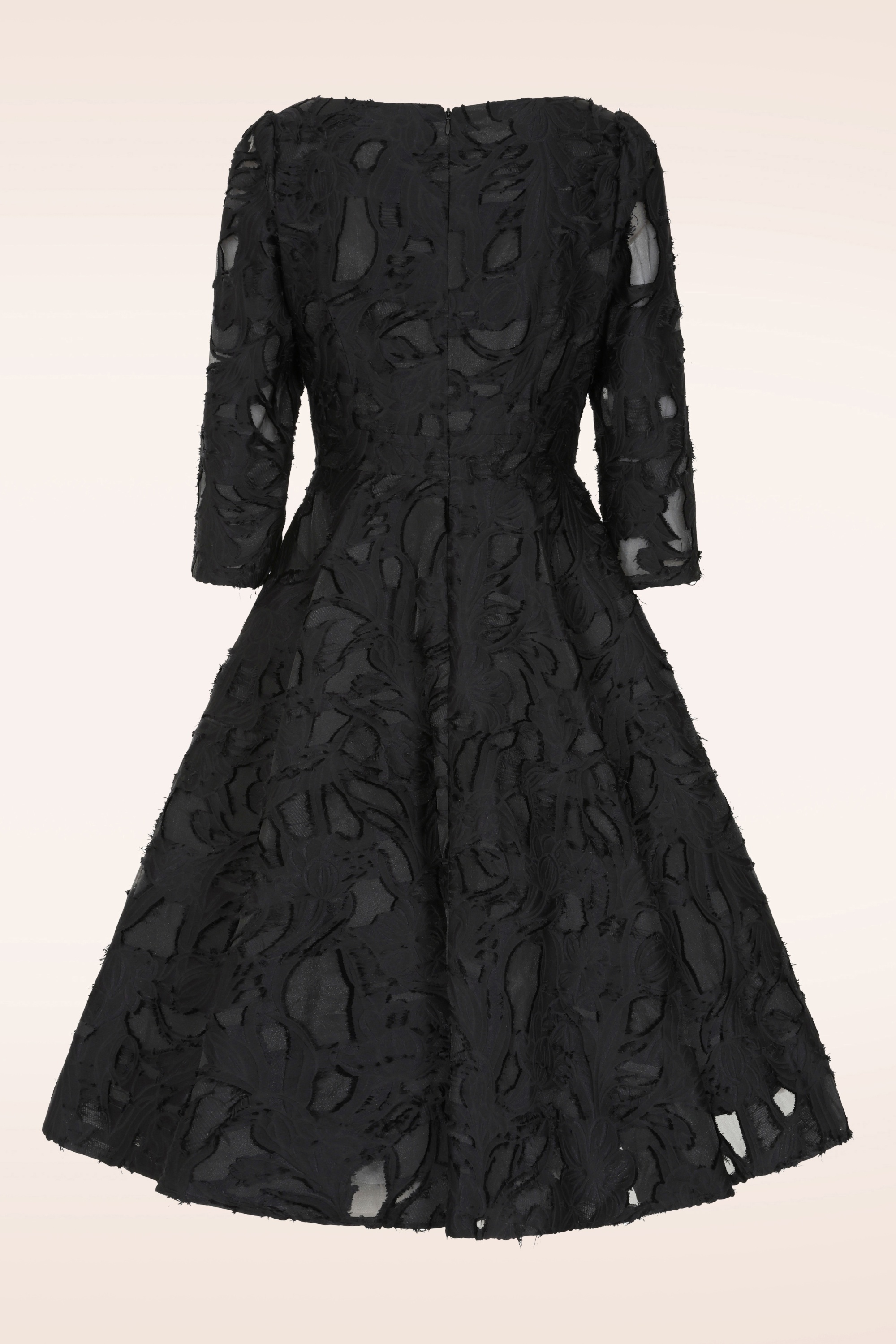 Hearts & Roses - Nora Floral swing jurk in zwart 7