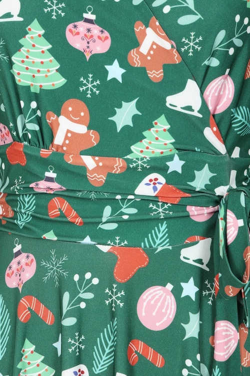 Vintage Chic for Topvintage - Aria Christmas Swing Dress in Green ~ Topvintage exclusive 3