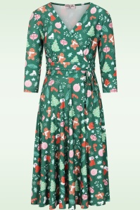 Vintage Chic for Topvintage - Aria Christmas Swing Dress in Green ~ Topvintage exclusive