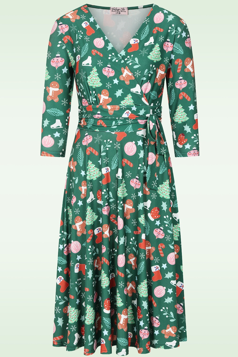 Vintage Chic for Topvintage - Aria Christmas Swing Dress in Green ~ Topvintage exclusive