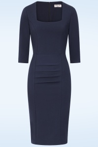 Vintage Chic for Topvintage - Darcy Pencil Dress in Navy ~ Topvintage exclusive