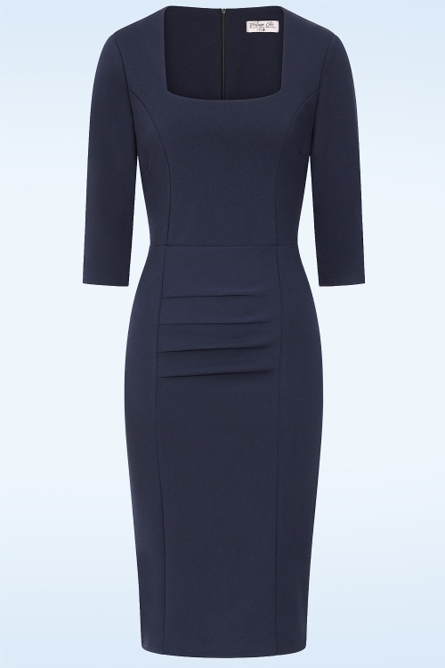 Vintage Chic for Topvintage - Darcy Pencil Dress in Navy ~ Topvintage exclusive