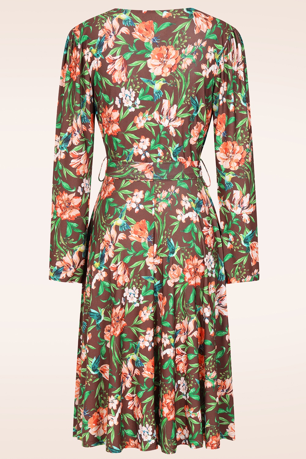Vintage Chic for Topvintage - Taylor Cross Over Humming Bird Swing Dress in Brown ~ Topvintage exclusive 2