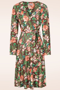 Vintage Chic for Topvintage - Taylor Cross Over Humming Bird Swing Dress in Brown ~ Topvintage exclusive