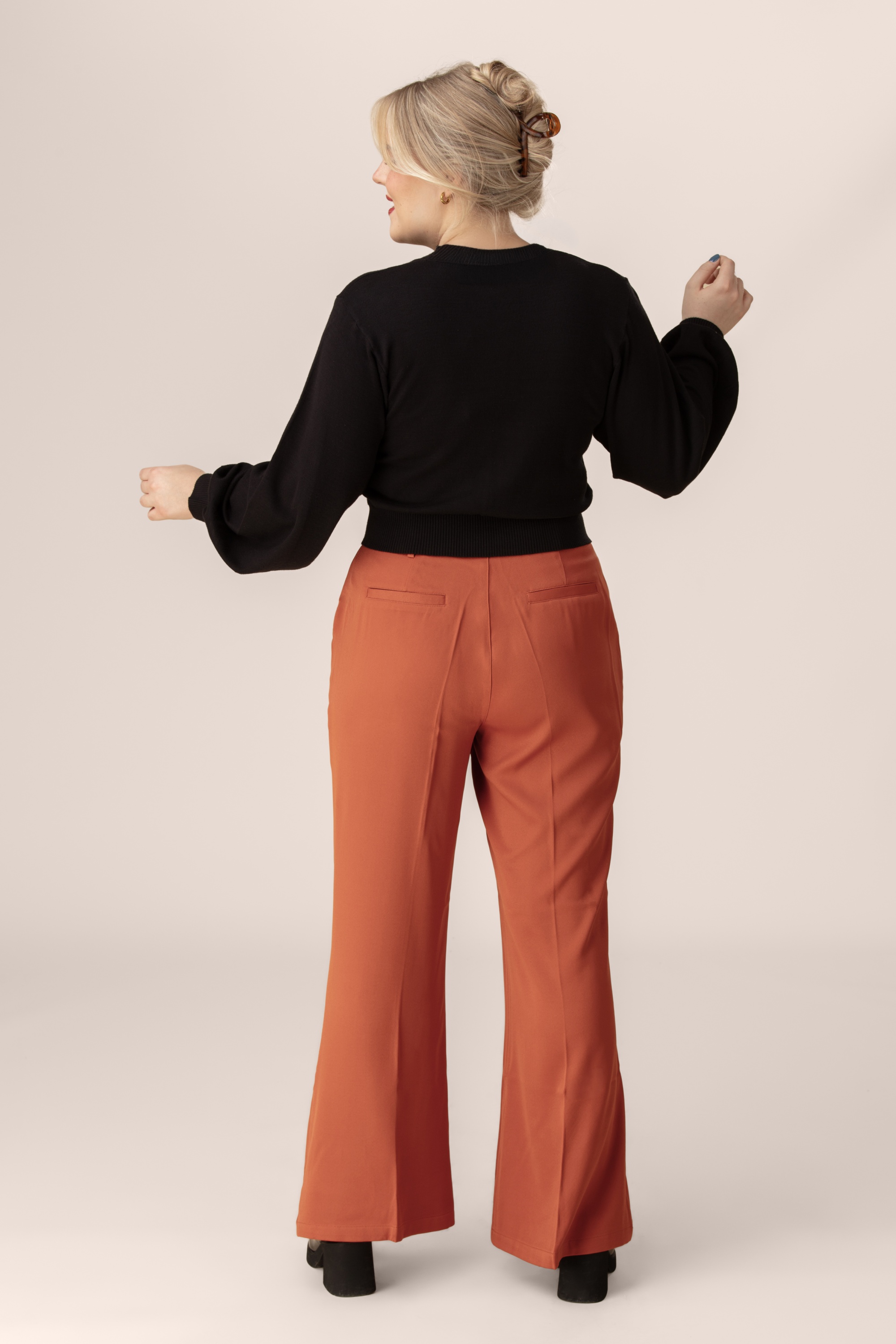 Topvintage Boutique Collection - Marlie Smart Trousers in Rust ~ Topvintage exclusive  2