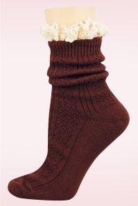 Socksmith - Slouchy Boot Crew Socks in Rusty Red 2