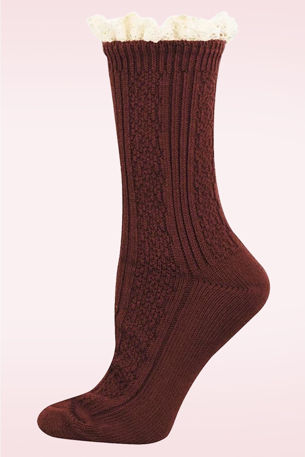 Socksmith - Slouchy Boot Crew Socks in Rusty Red