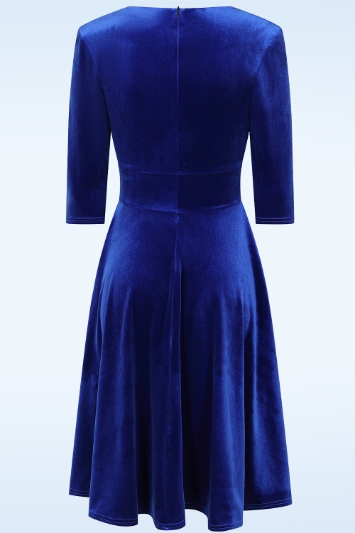 Vintage Chic for Topvintage - Maddison Swing Dress in Royal Blue Velvet ~ Topvintage exclusive 2