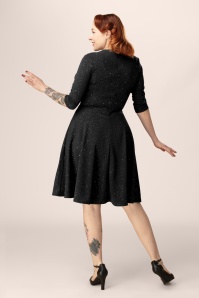 Vintage Chic for Topvintage - Exklusiv bei Topvintage ~ Glinda Glitter Swingkleid in Schwarz 5